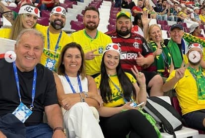 Zico e família na Copa do Mundo do Catar.
