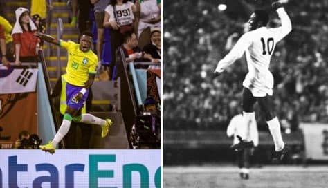 Vini Jr homenageou Pelé nas redes sociais.