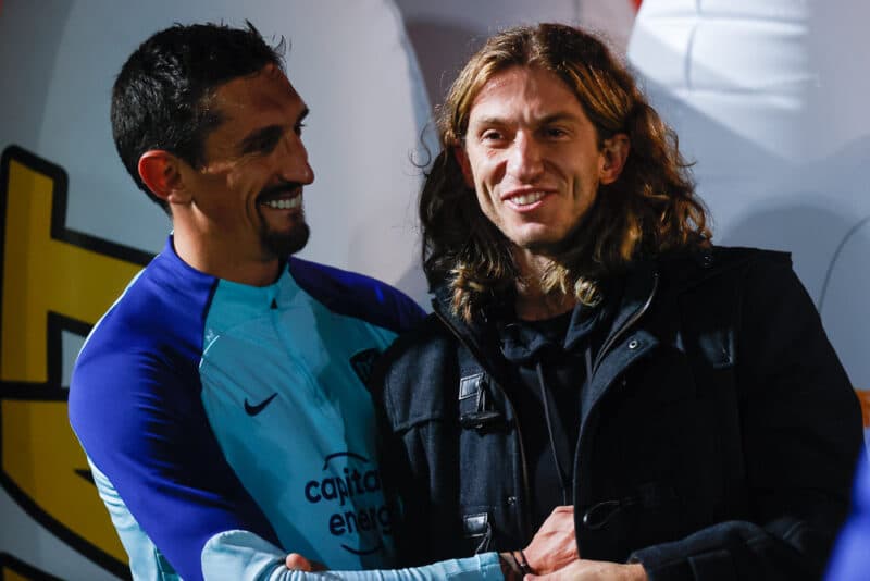 Filipe Luís, do Flamengo, em visita ao Centro de Treinamento do Atlético de Madrid