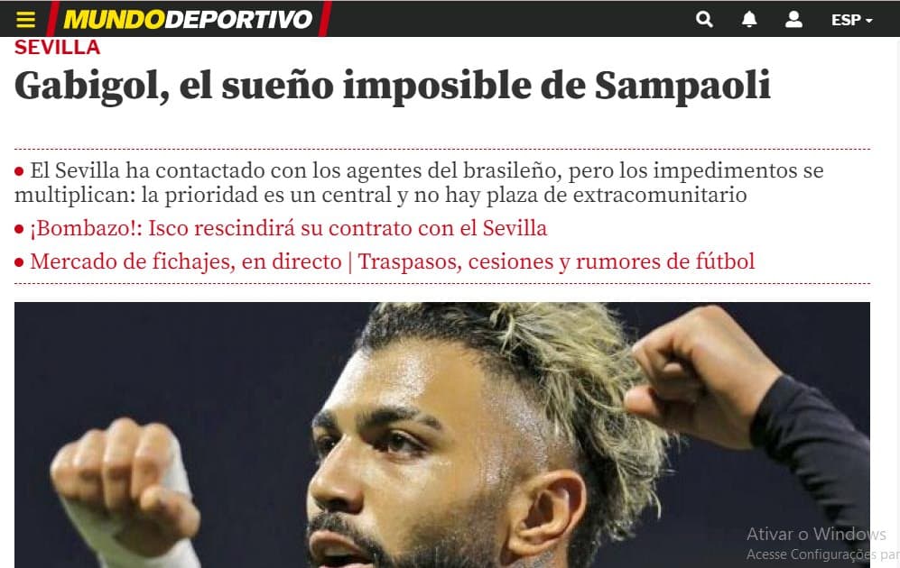 sevilla tem interesse em gabigol do flamengo