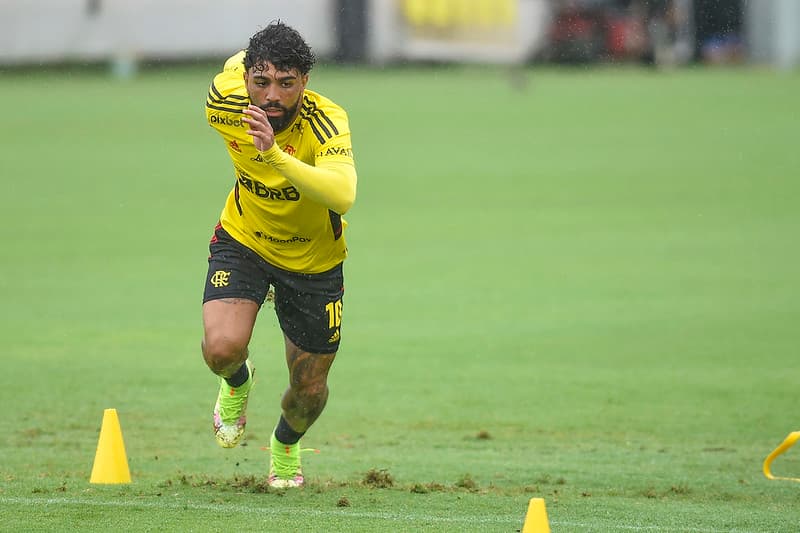 Gabigol em treino do Flamengo