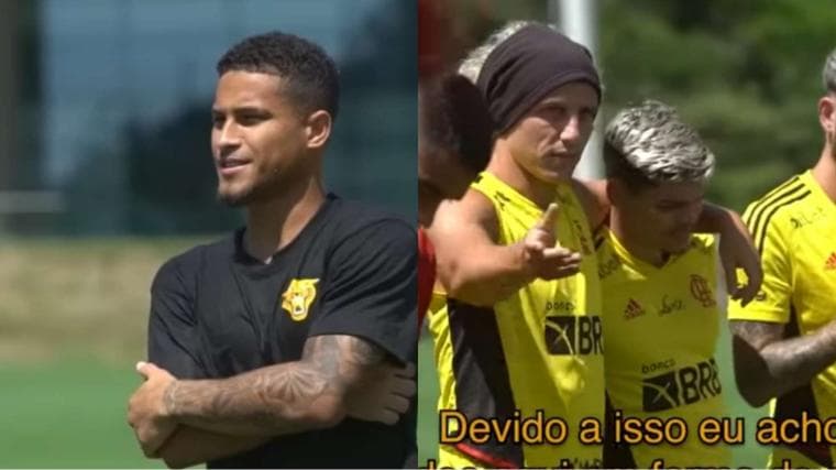 david luiz fala para joão gomes em ct do flamengo