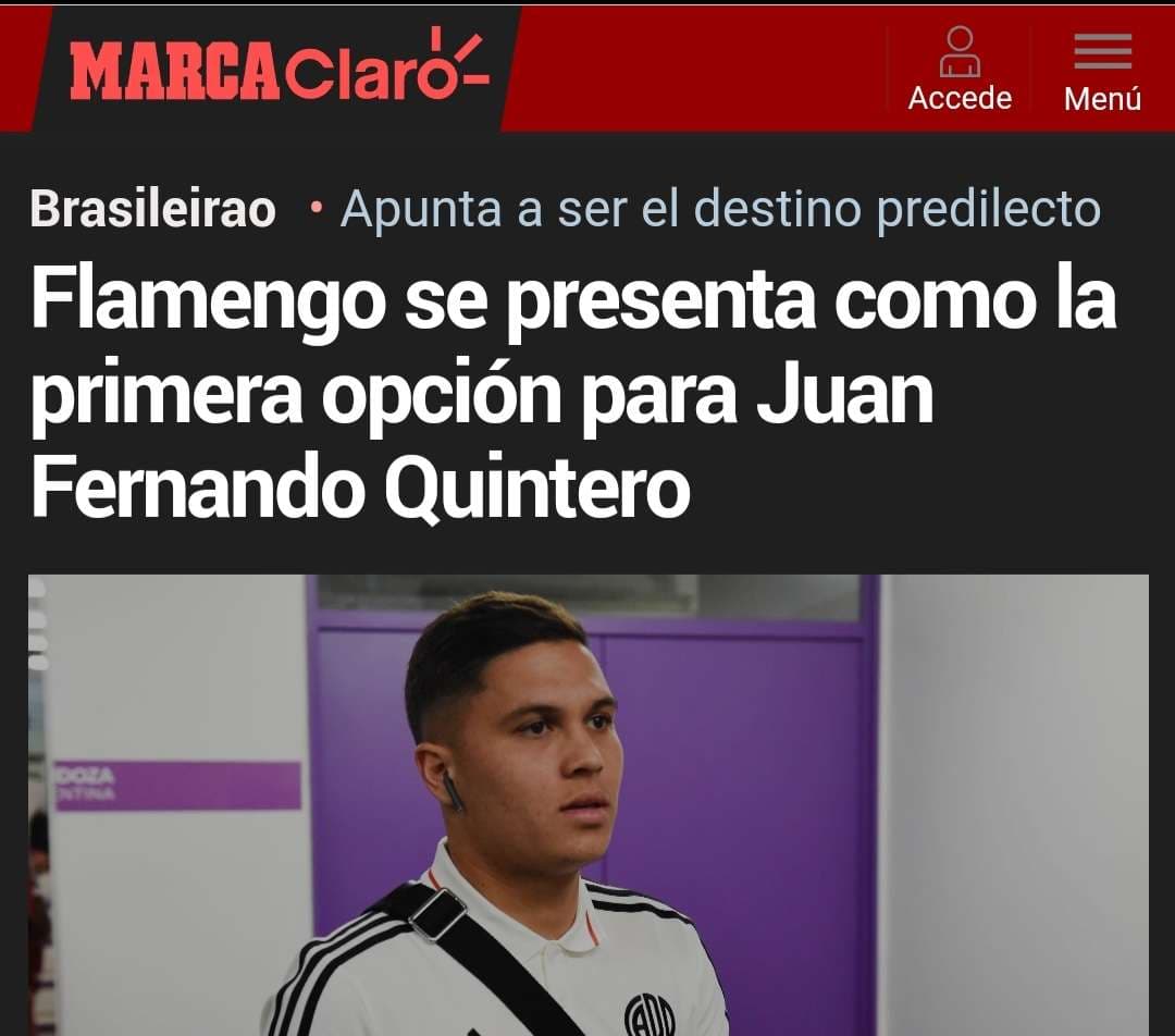 quintero pode jogar no flamengo após river plate