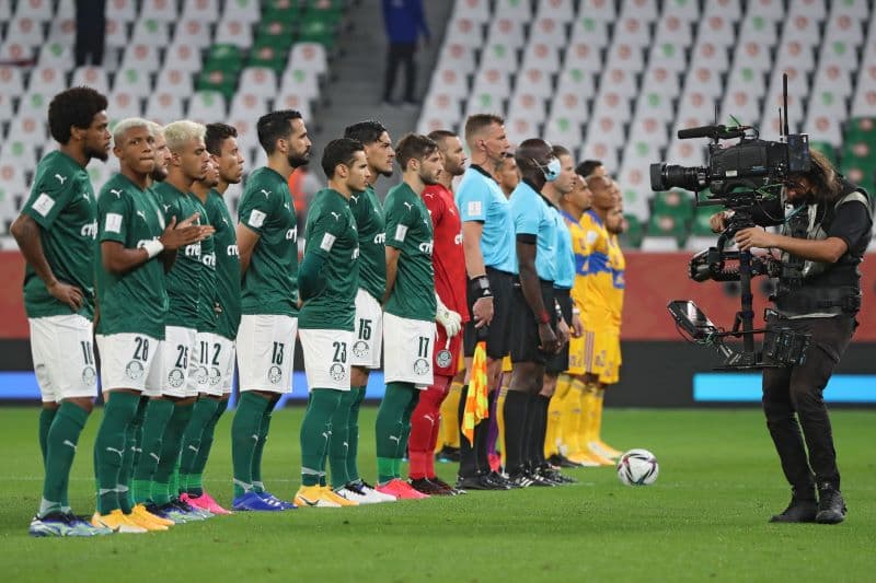 Palmeiras e Tigres no Mundial de Clubes. Foto: Karim JAAFAR / AFP