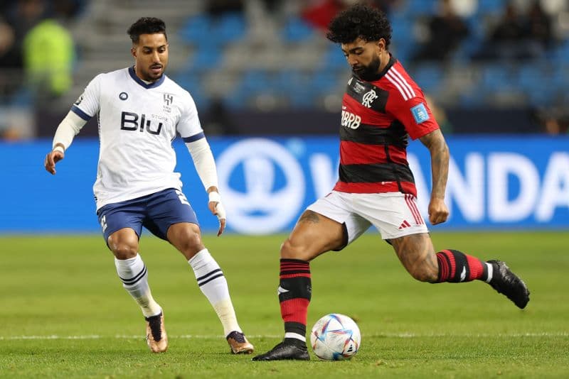 Gabigol contra o Al Hilal. Foto: FADEL SENNA/AFP via Getty Images