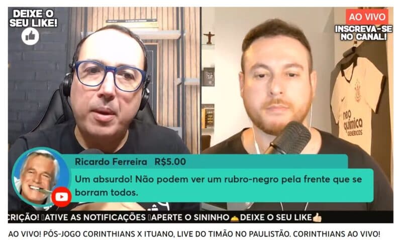 Carlos Cereto é alvo de gozação de torcedor do Flamengo após derrota do Corinthians no Paulista
