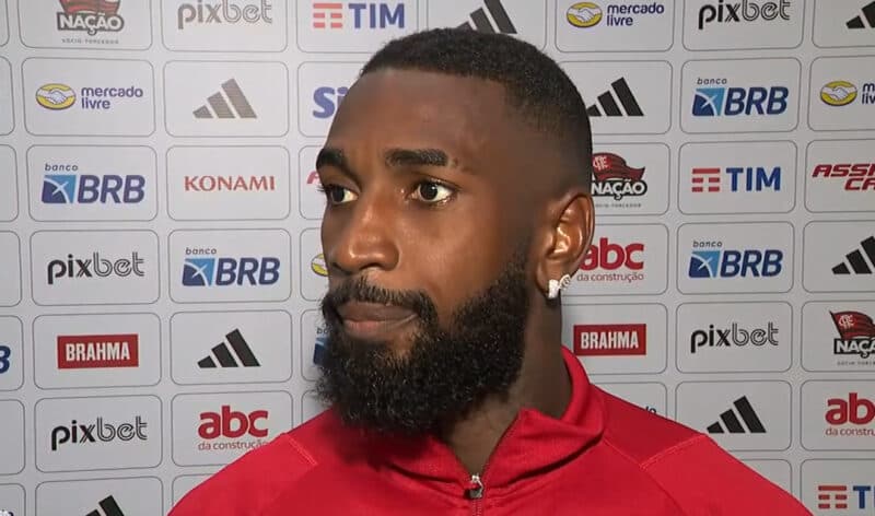 Gerson em entrevista na zona mista após derrota do Flamengo