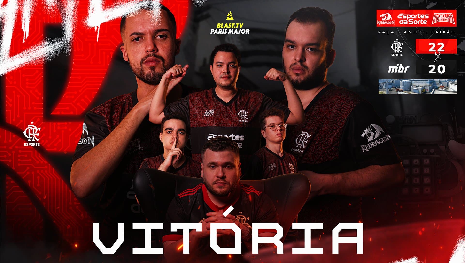 Nesta quinta-feira, o Flamengo eSports superou o favoritismo do MIBR e venceu a partida por 22-20. A equipe rubro-negra abre 1-0