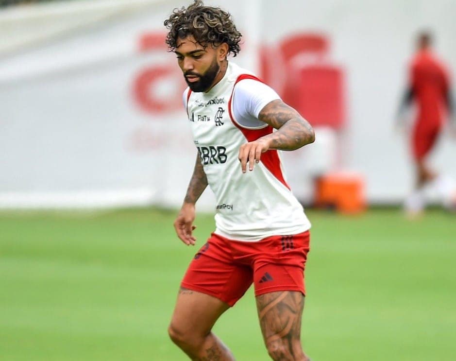 Gabigol em treino pelo Flamengo