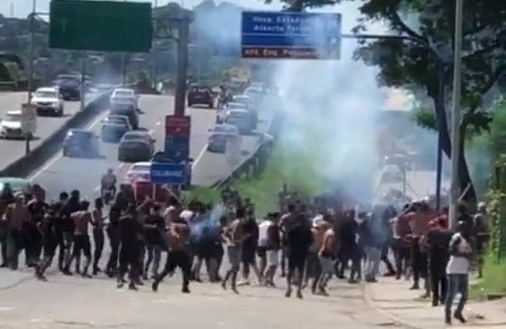 Torcedores de Flamengo e Botafogo em conflito em São Gonçalo
