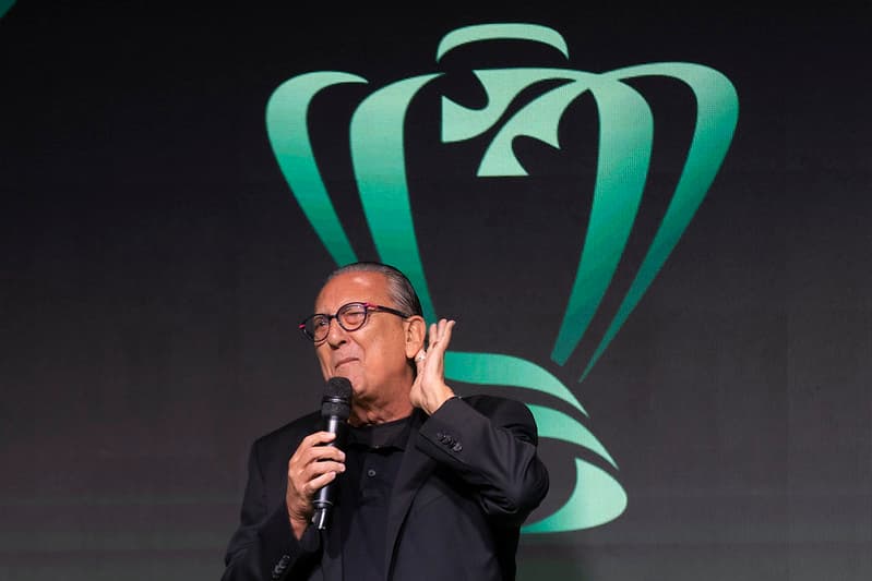 Nesta segunda-feira, o histórico narrador Galvão Bueno participou do sorteio das oitavas de final da Copa do Brasil
