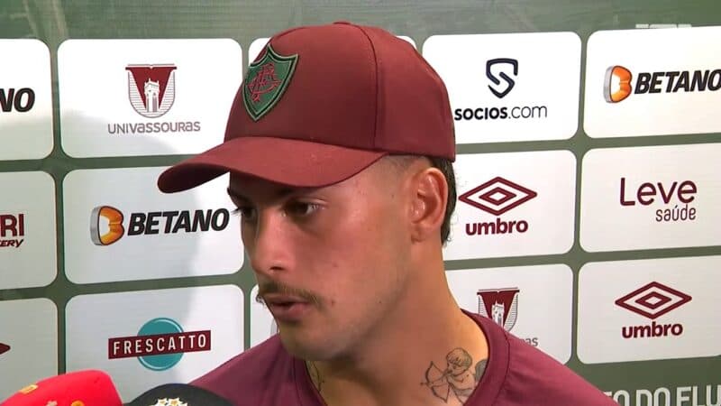 Guga em entrevista na zona mista do Maracanã após clássico entre Flamengo e Fluminense