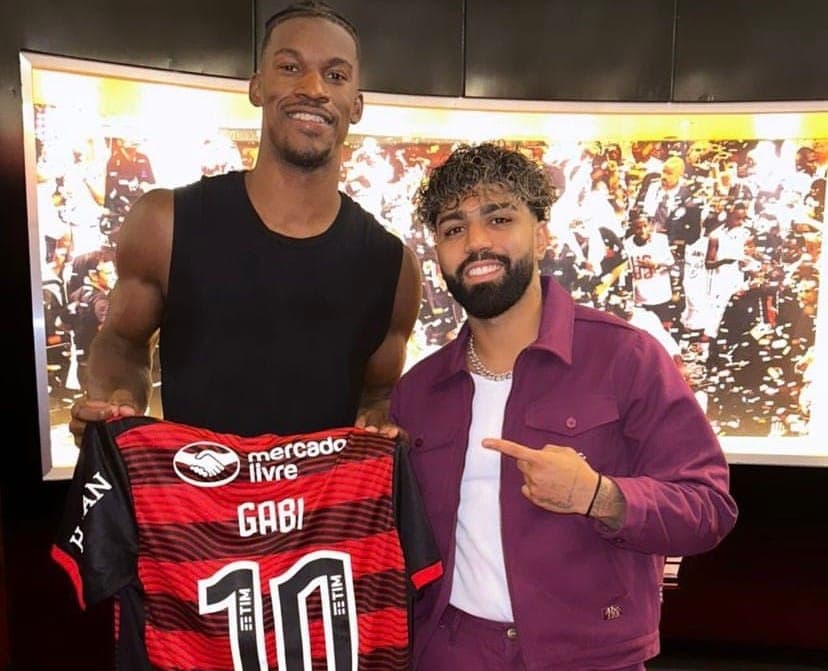 Gabigol e Jimmy Butler se encontram na Flórida