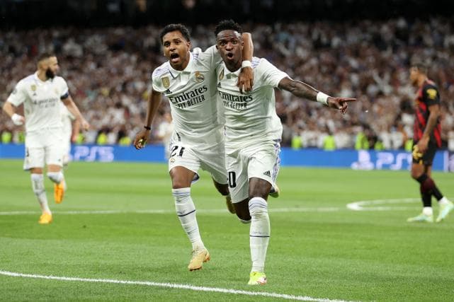 Com golaço de Vinícius Júnior, Real Madrid empata com City na Champions
