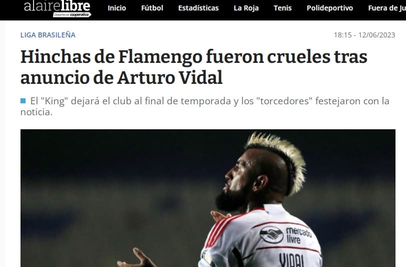 vidal flamengo jornal chile