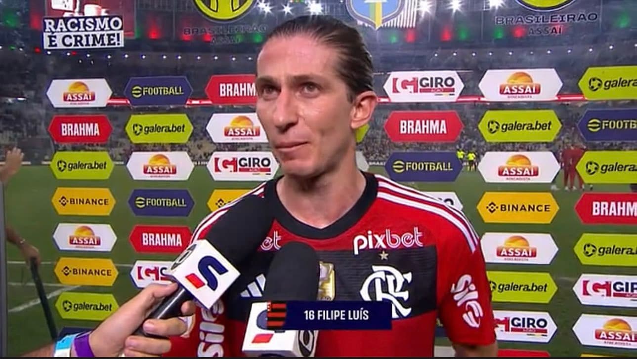 Filipe Luís comentou situação do Flamengo no Brasileirão após empate com Fluminense