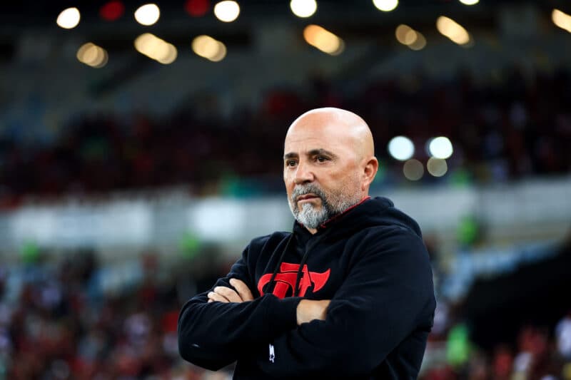Sampaoli em jogo do Flamengo contra o Athletico-PR