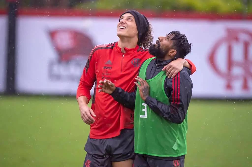 David Luiz e Rodinei, juntos no Flamengo