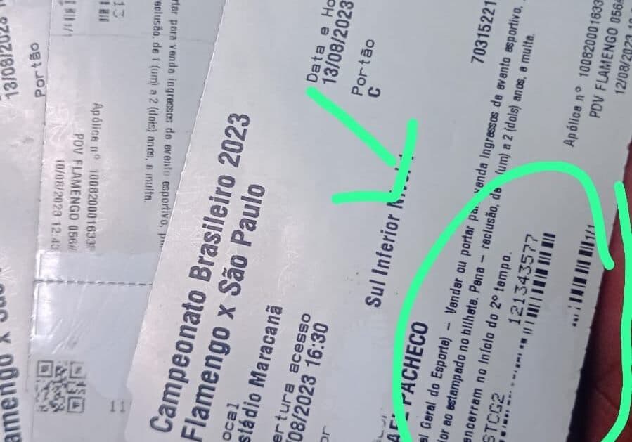 Cambista é preso com ingressos para Flamengo x São Paulo