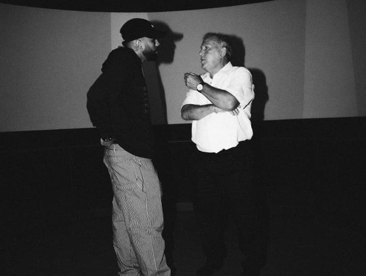 Zico e Gabigol em conversa na Gávea