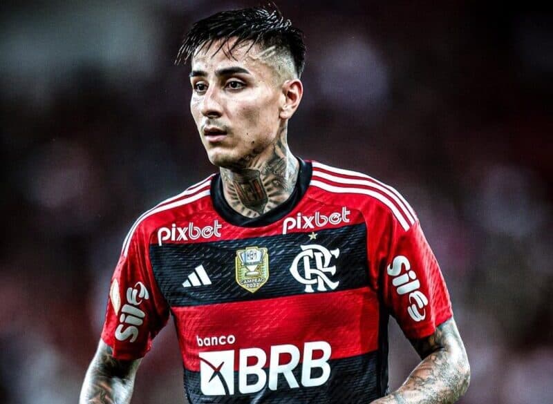 Pulgar em jogo do Flamengo; volante foi eleito um dos melhores volantes do Brasileiro pelo Bola de Prata