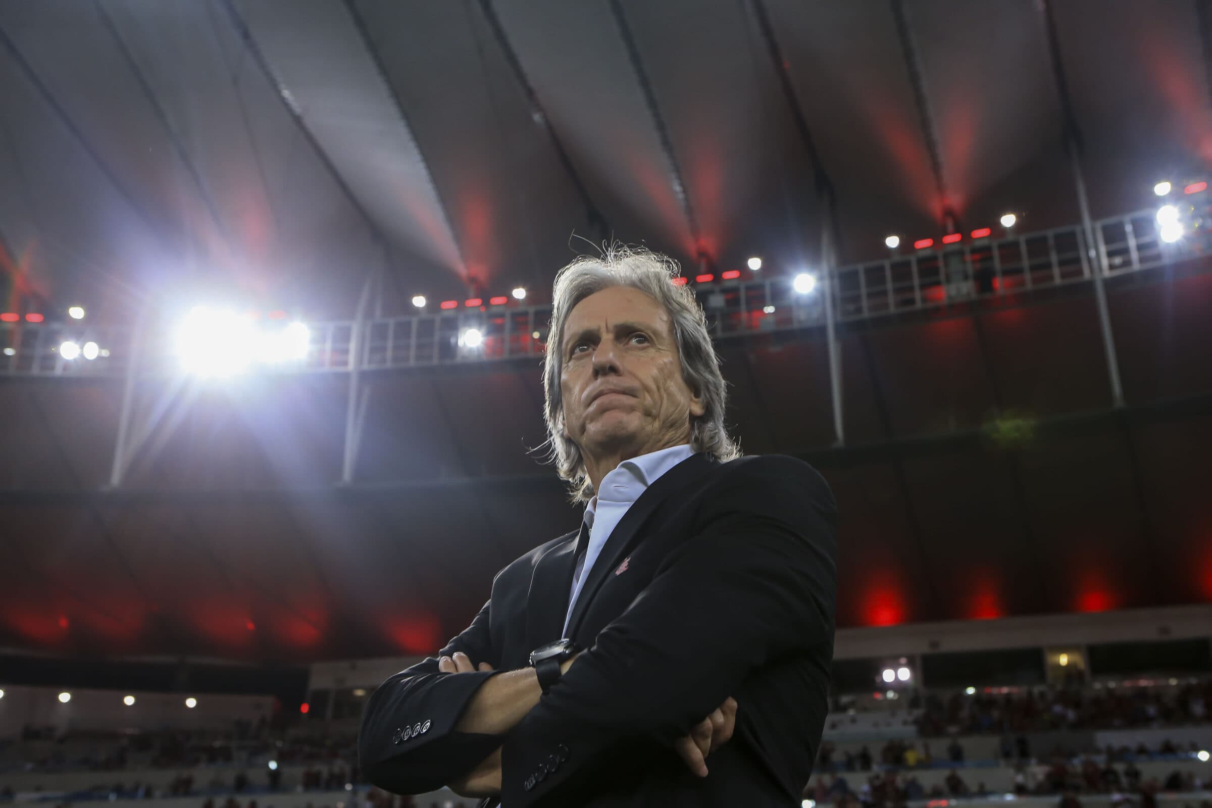 O técnico Jorge Jesus, do Flamengo, antes da partida entre Flamengo e Atlético MG, pelo Brasileirão Série A 2019, no Estádio do Maracanã