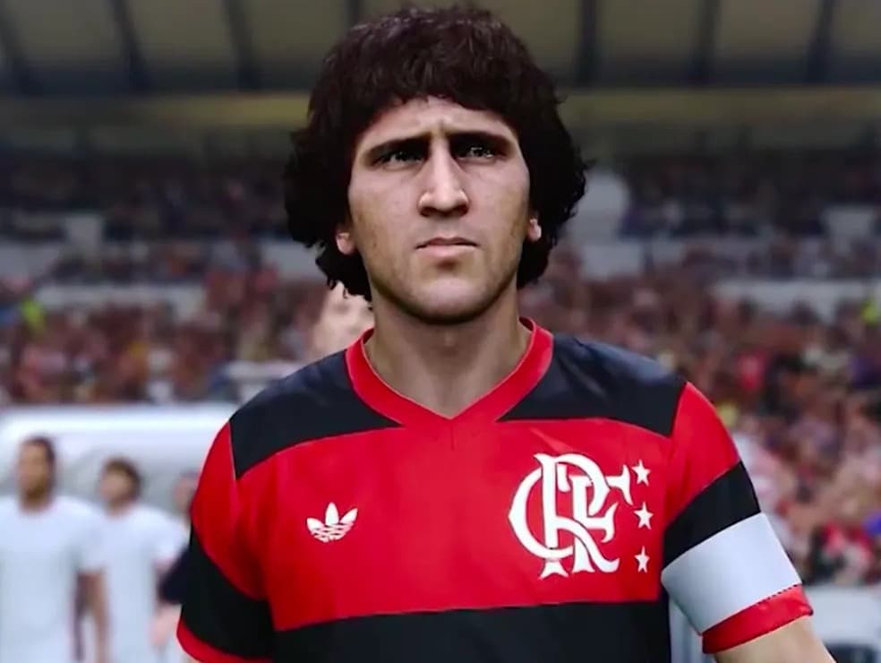 Zico zomba de atributo recebido em carta especial do Jogo das Estrelas no eFootball 2024 e diz que merecia overall maior