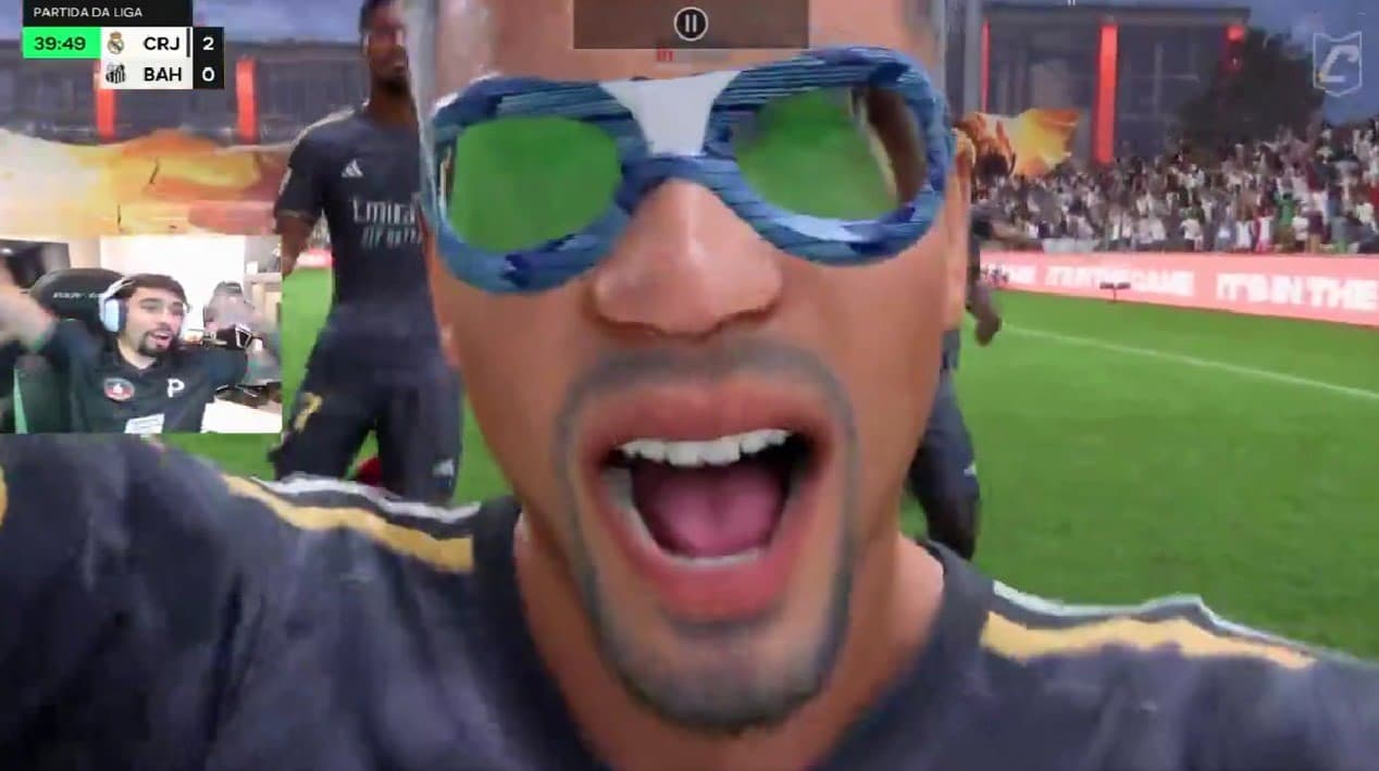 Lucas Paquetá comemora gol marcado no game EAFC 24