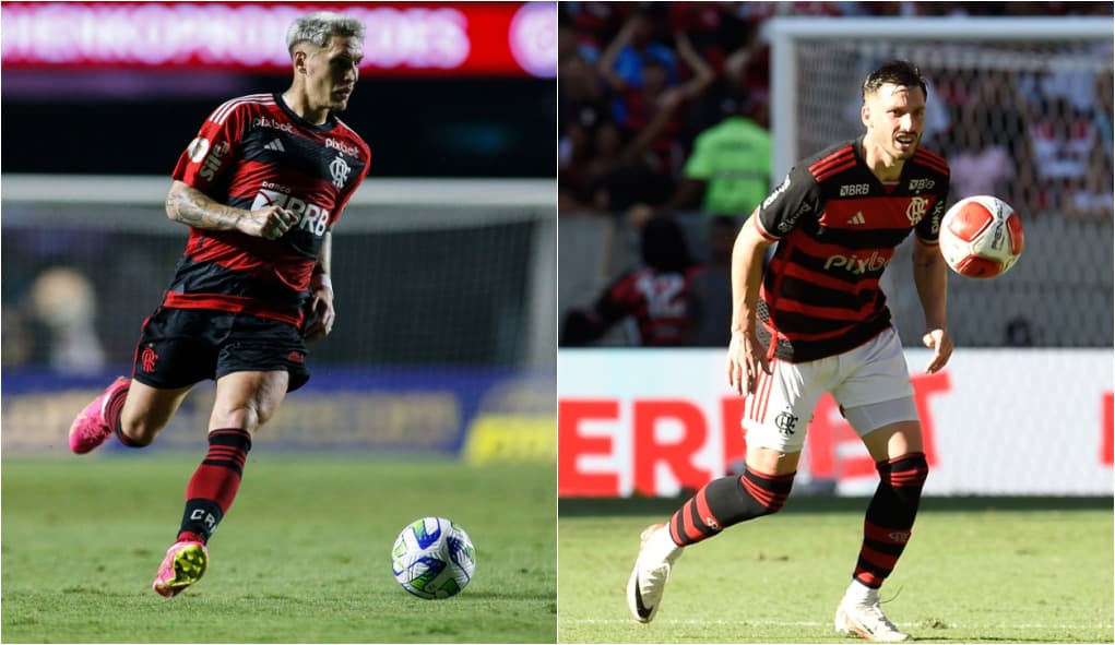 Varela e Viña em campo pelo Flamengo; dupla deve ser titular contra o Fluminense