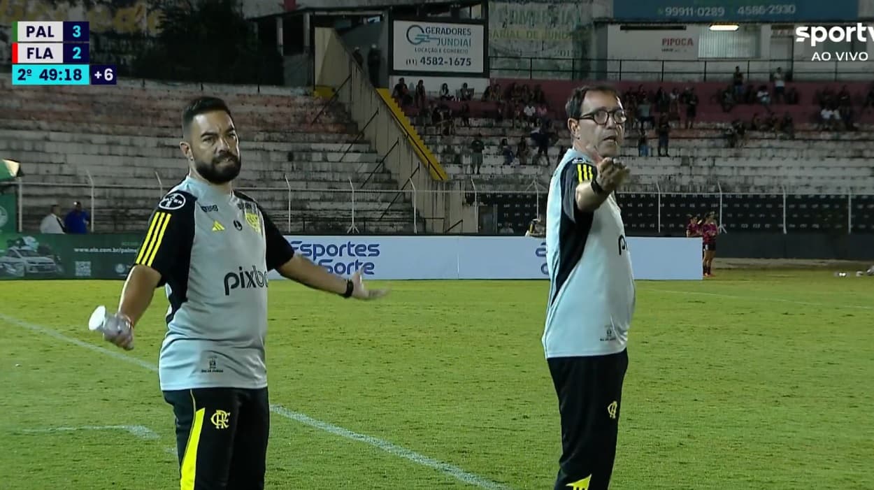 maurício salgado técnico do flamengo contra o palmeiras