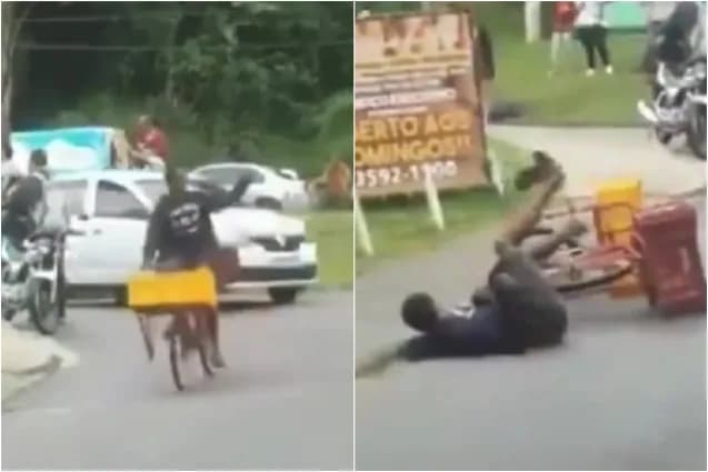 Vascaíno_cai_da_bicicleta_apos_gritar_contra_onibus_que_levava_delegacao_do_Flamengo