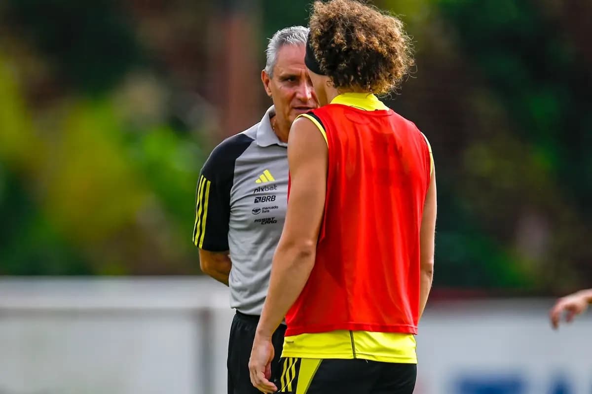 David Luiz e Tite comandam vestiário do Flamengo contra o Millonarios