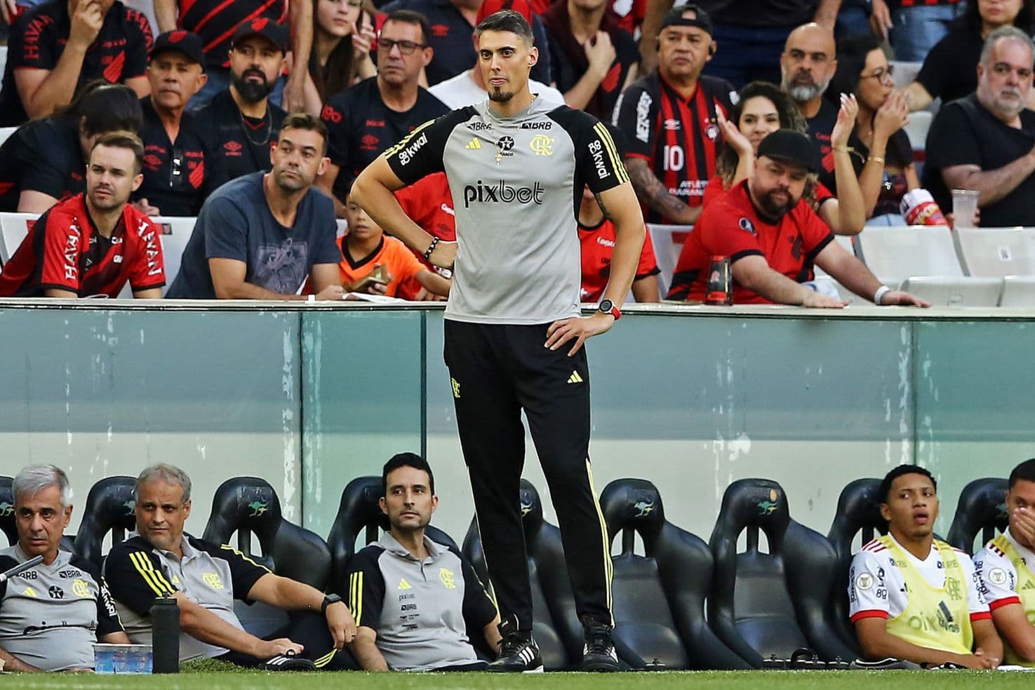 Matheus Bacchi durante Athletico-PR 1x1 Flamengo