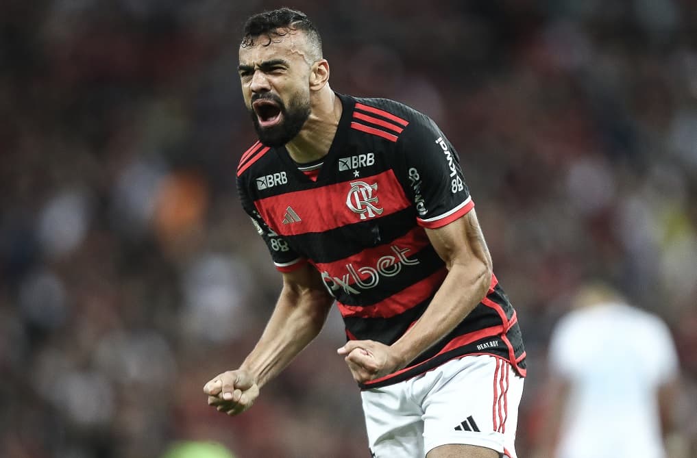 Fabrício Bruno comemora o gol da vitória - Gilvan de Souza/Flamengo