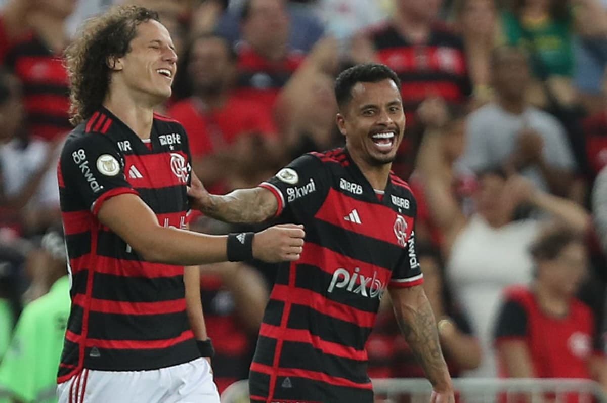 Allan e David Luiz em jogo do Flamengo