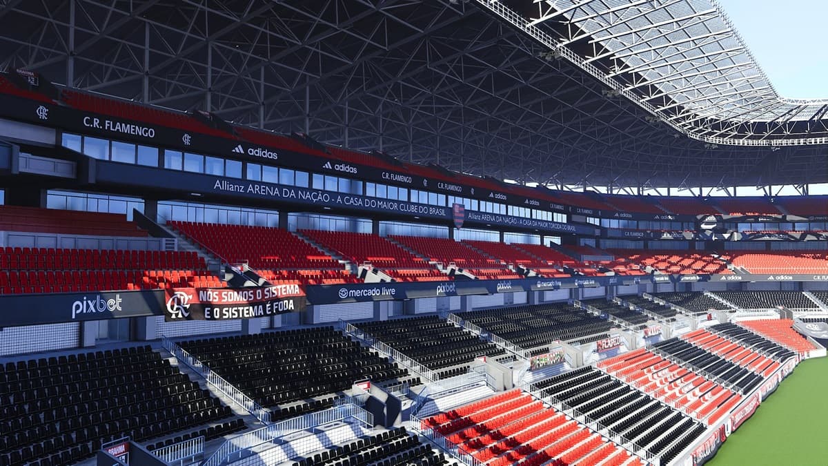 estádio do flamengo ganha vida em game