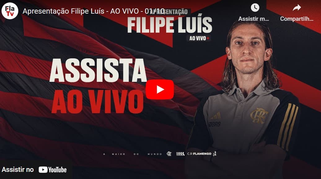 Filipe Luís será apresentado pela TV Fla