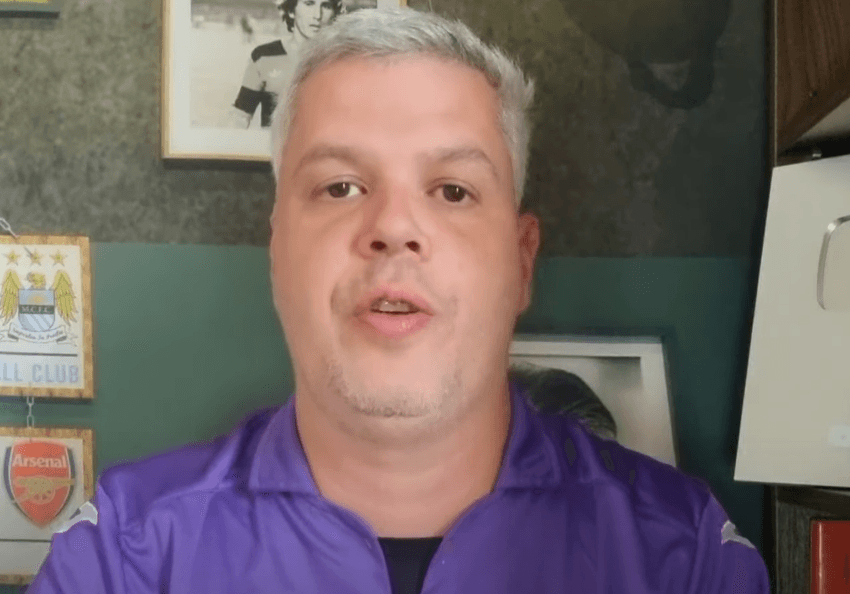 Bernardo Ramos falando sobre possível saída de Fabrício Bruno do Flamengo em vídeo em seu canal do Youtube