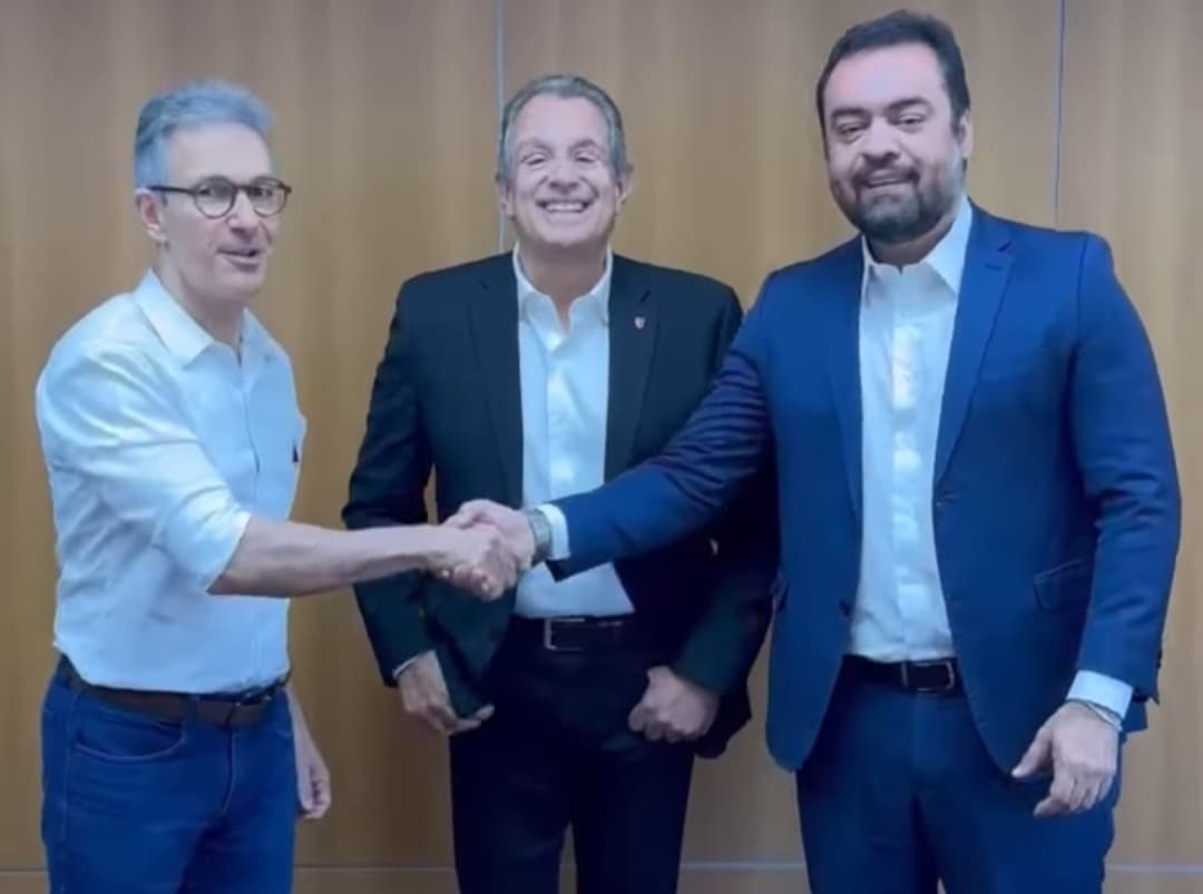 Bap sorri em reunião com Romeu Zema e Cláudio Castro