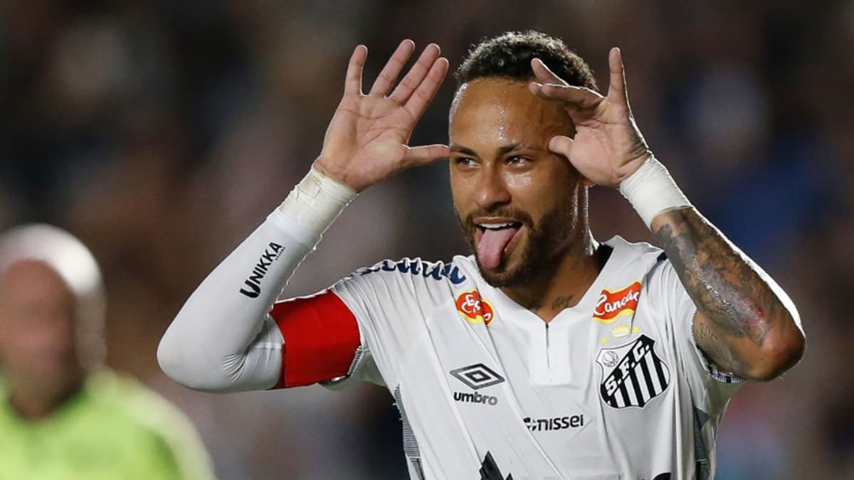neymar comemora gol do santos oferecido ao flamengo