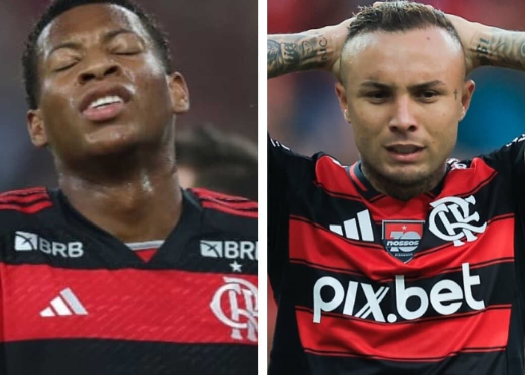 Plata e Cebolinha fazem careta em campo pelo Flamengo
