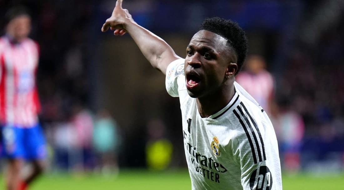 vini jr em jogo do real madrid contra atletico de madrid