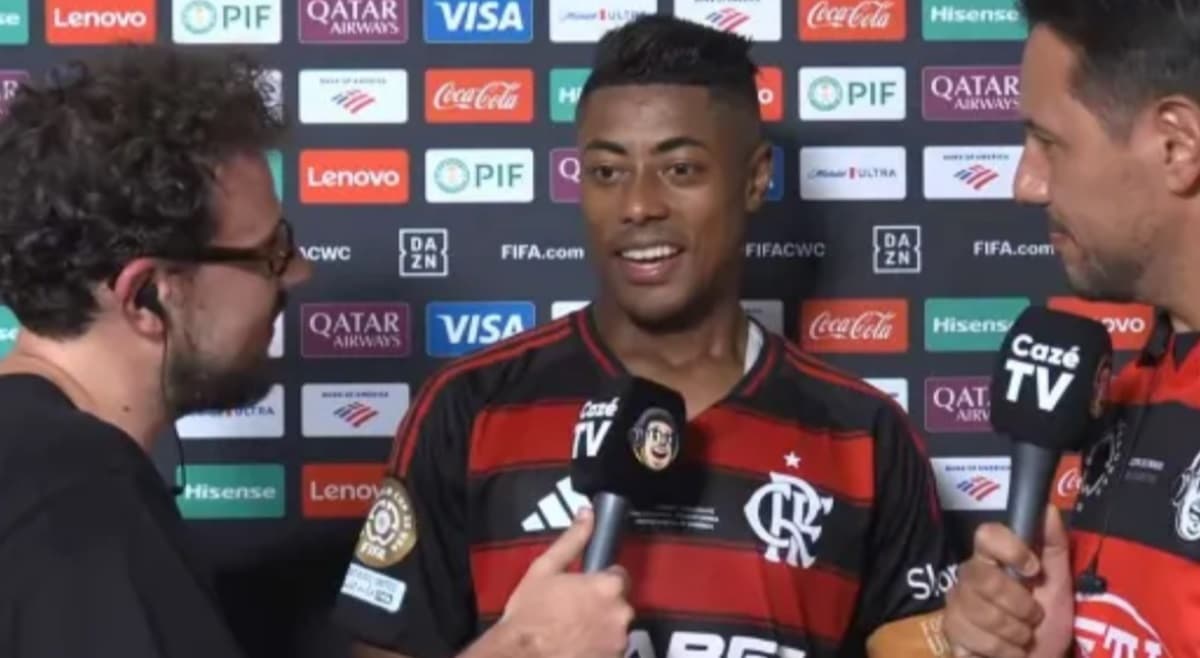 bruno henrique após vitória do flamengo contra o chelsea
