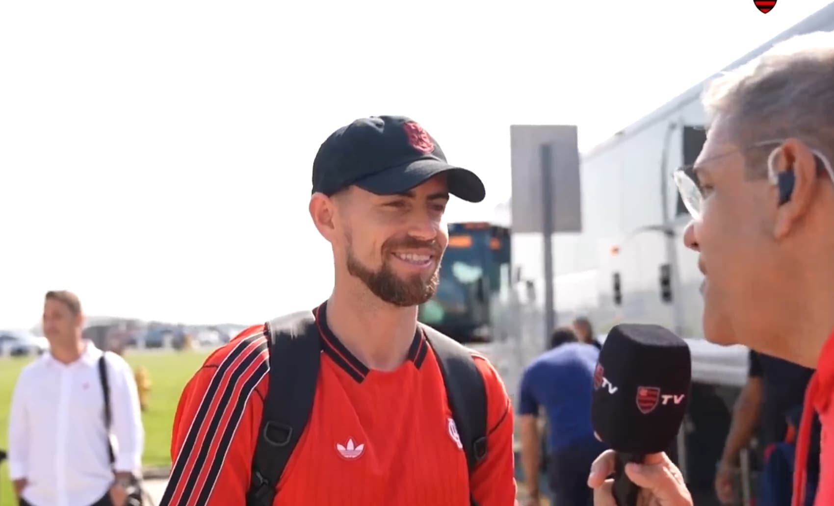 Jorginho na chegada do Flamengo aos EUA