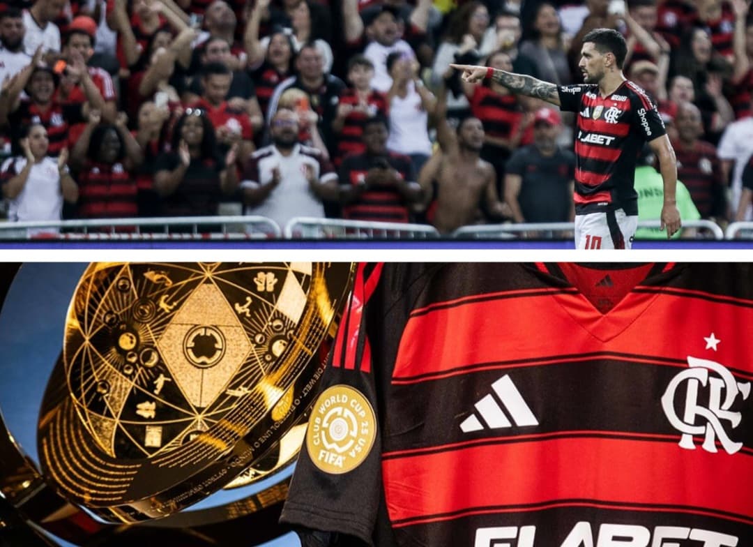 Torcida do Flamengo, Arrascaeta e troféu da Copa