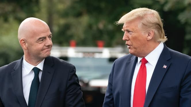 Presidente da Fifa se reúne com presidente dos Estados Unidos e posam juntos antes da Copa do Mundo de Clubes