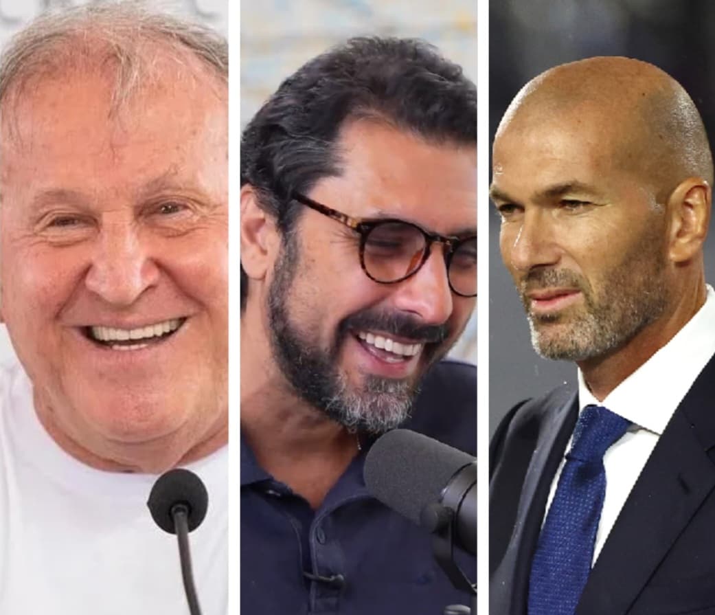 Zico, Athirson e Zidane sorriem