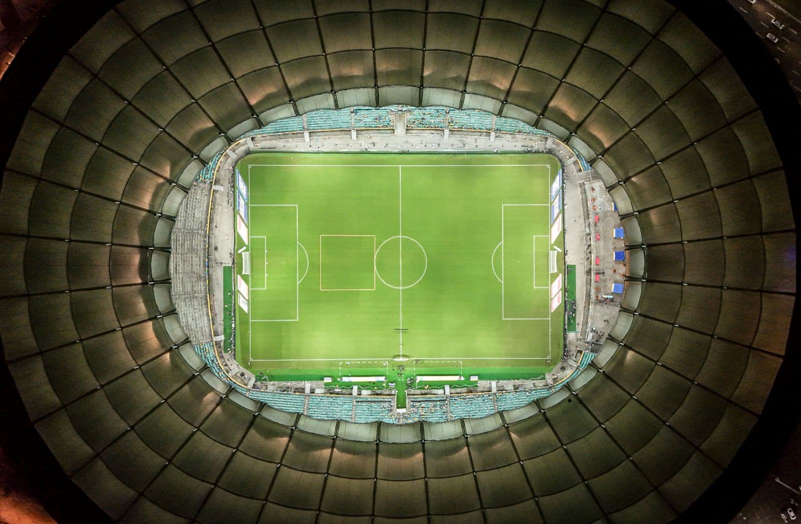 Vista aérea da Arena Fonte Nova antes da partida das Eliminatórias da Copa do Mundo da FIFA 2026 entre Brasil e Uruguai em 19 de novembro de 2024 em Salvador, Brasil.