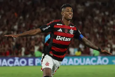 Bruno Henrique comemora gol Flamengo x Santos