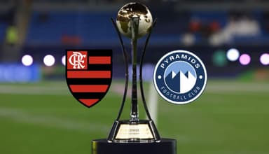 Escudos do Flamengo e Pyramids; Copa Challenger Taça